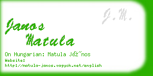 janos matula business card